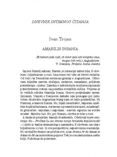 Amabilis insania : dnevnik intimnog čitanja / Ivan Trojan