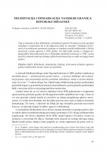 Delimitacija i demarkacija vanjskih granica Republike Hrvatske / Vladimir-Đuro Degan