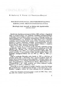 Neuropatologija eksperimentalnog krpeljnog meningoencefalitisa / N. Grčević, V. Vince i J. Vesenjak-Hirjan