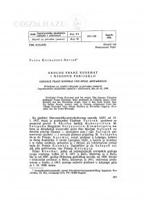 Geolog Franz Kossmat i njegovo porijeklo / V. Kochansky-Devidé