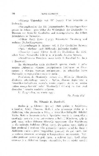 Dr. Tihomir R. Đorđević / D. Boranić