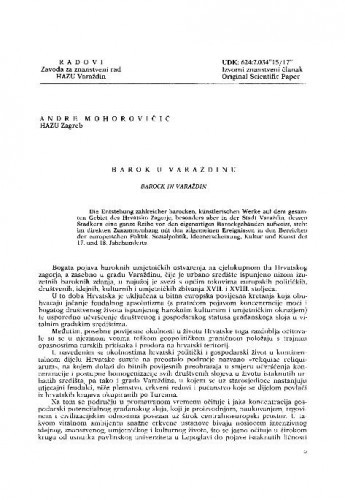 Barok u Varaždinu / Andre Mohorovičić