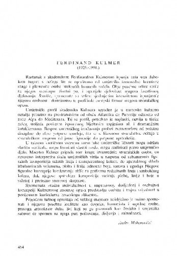 Ferdinand Kulmer (1295.-1998.) / Andre Mohorovičić