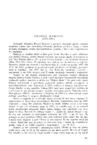 Primož Ramovš (1921.-1999.) / Nikša Gligo