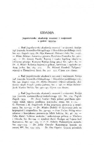 [Izdanja JAZU]