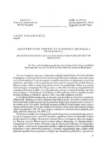 Arhitektonski objekti na posjedima Zrinski i Frankopana / Andre Mohorovičić