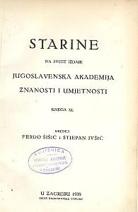 Knj. 40(1939) / uredili Ferdo Šišić i Stjepan Ivšić