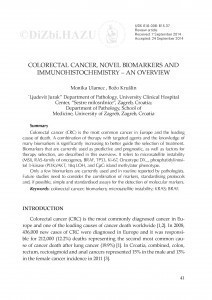 Colorectal cancer, novel biomarkers and immunohistochemistry - an overview / Monika Ulamec, Božo Krušlin