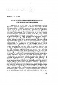 Nacionalizacija zemljišnih zajednica i krajiških imovnih općina / I. Krbek