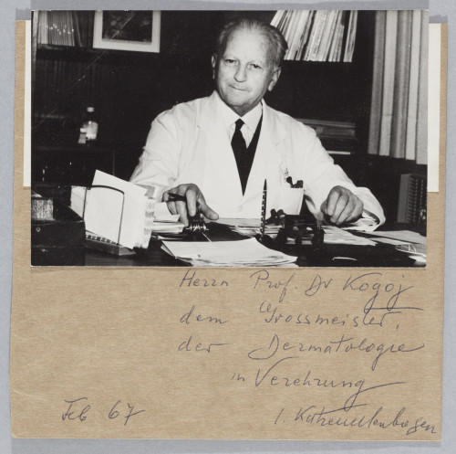 Fotoportret I. Katzenelenbogena s vlastoručnom posvetom Franji Kogoju