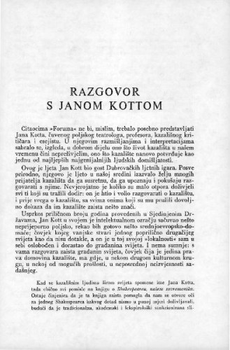Razgovor s Janom Kottom / N. Petrak