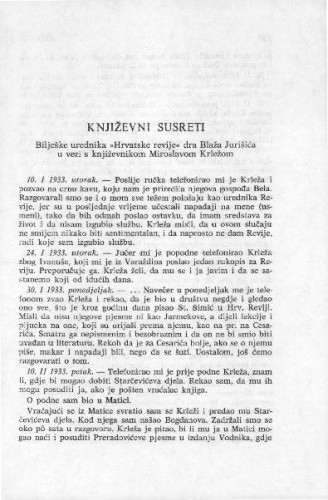 Književni susreti : bilješke urednika 