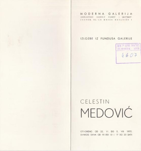 Celestin Medović : Izložbe iz fundusa galerije