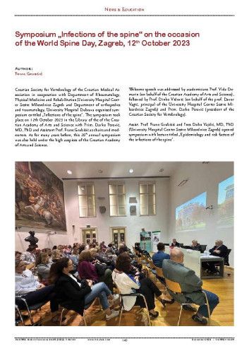 Symposium „Infections of the spine“ on the occasion of the World Spine Day, Zagreb, 12th October 2023
 : News & Education / Frane Grubišić