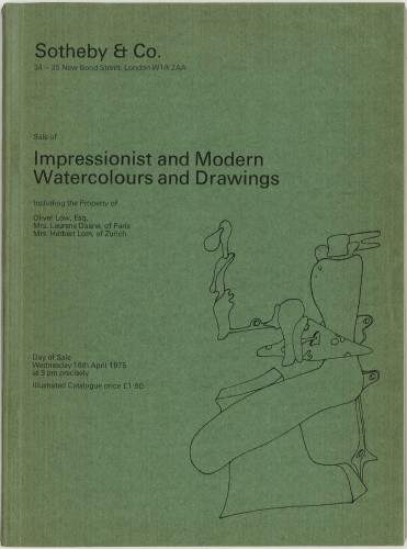 Catalogue of impressionist and modern watercolours and drawings ... : including Constantin Guys ... : day of sale, Wednesday, 16th April 1975 ... / Sotheby & Co.