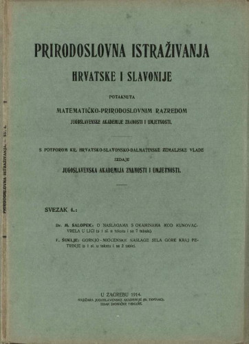 Sv. 4(1914) : potaknuta Matematičko-prirodoslovnim razredom Jugoslavenske akademije znanosti i umjetnosti