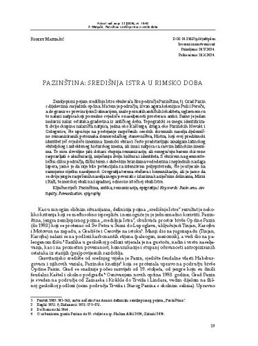 Pazinština: središnja Istra u rimsko doba / Robert Matijašić