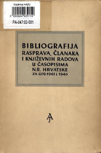 [Knj. 1.] : za godinu 1945. i 1946. ; [pregled izvršili Matko Rojnić i Eva Verona]