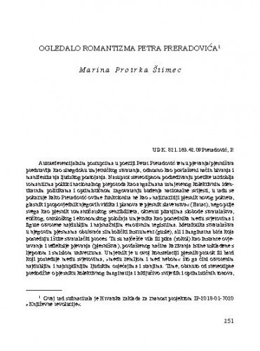 Ogledalo romantizma Petra Preradovića / Marina Protrka Štimec
