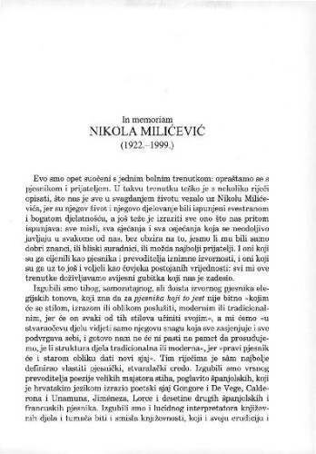 Nikola Milićević (1922.-1999.) / [Dubravko Jelčić]