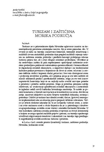Turizam i zaštićena morska područja / Josip Faričić