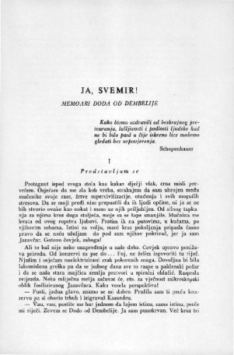 Ja, svemir : memoari Doda od Dembelije / F. Dosen ;  preveo s francuskoga Jure Kaštelan