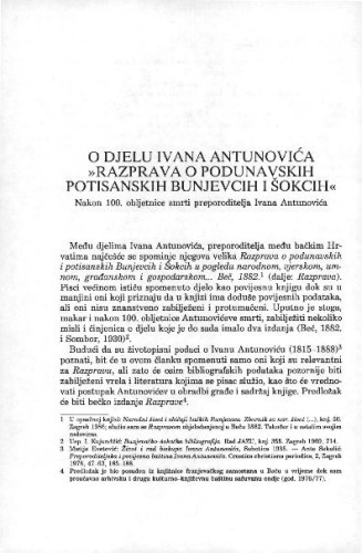 O djelu Ivana Antunovića 