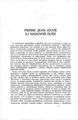 Pierre Jean Jouve ili nagovor duše / Višnja Machiedo 