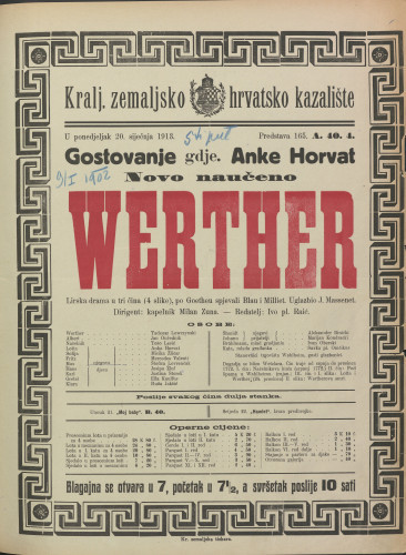 Werther : Lirska drama u tri čina (4 slike)