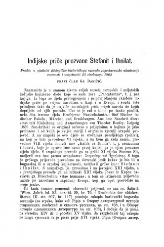 Indijske priče prozvane Stefanit i Ihnilat / Đuro Daničić
