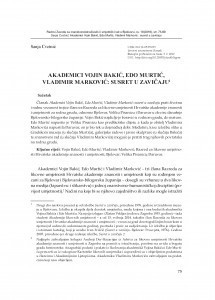 Akademici Vojin Bakić, Edo Murtić, Vladimir Marković: susret u zavičaju / Sanja Cvetnić