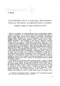 Slavonsko selo u djelima hrvatskih pisaca potkraj osamnaestoga vijeka / T. Matić
