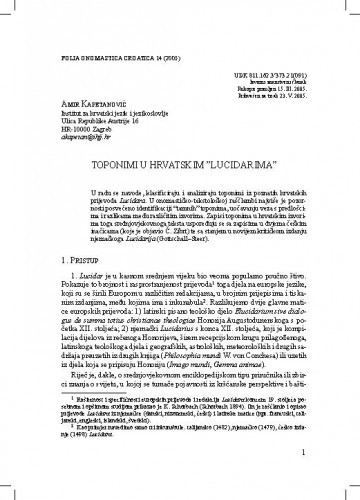 Toponimi u hrvatskim 