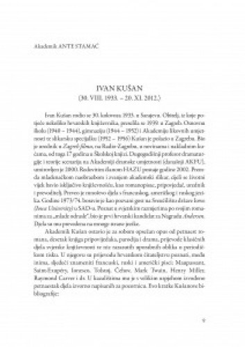 Ivan Kušan : (30. VIII. 1933.-20. XI. 2012.) / Ante Stamać