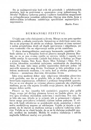 Burmanski festival / Z. Šulentić