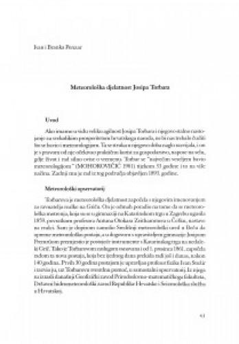 Meteorološka djelatnost Josipa Torbara