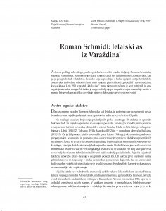 Roman Schmidt: letalski as iz Varaždina / Matjaž Ravbar