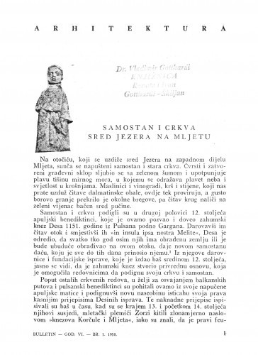Samostan i crkva sred jezera na Mljetu / Cvito Fisković