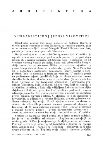 O urbanističkoj jezgri Virovitice / Anđela Horvat