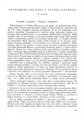 Povremena izložba u Staroj galeriji / Lj. B.