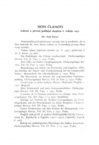 Dr. Ante Šercer / V. Varićak, F. Tućan, V. Vouk i S. Škreb