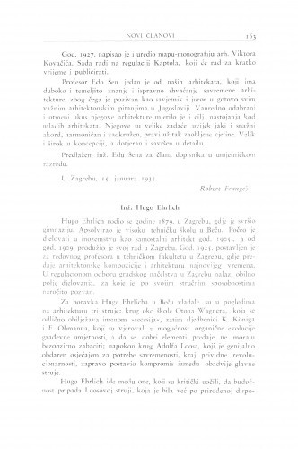 Inž. Hugo Ehrlich / R. Frangeš Mihanović
