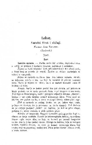 Lobor : narodni život i običaji / J. Kotarski