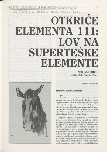 Otkriće elementa 111 : lov na superteške elemente / Nikola Cindro