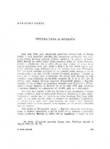 Drevna čaša iz Bitelića / Marijana Gušić