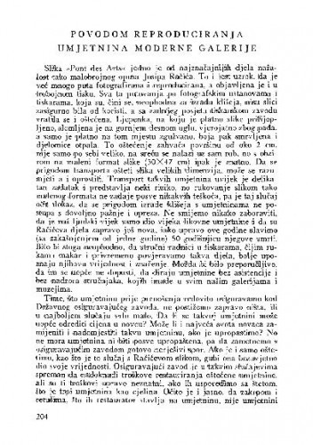 Povodom reproduciranja umjetnina Moderne galerije / Z. W.