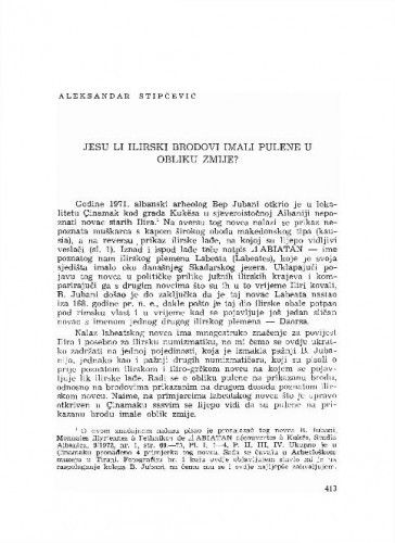 Jesu li ilirski brodovi imali pulene u obliku zmije? / Aleksandar Stipčević