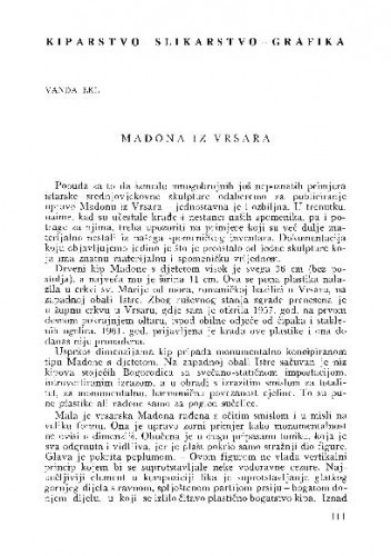 Madona iz Vrsara / Vanda Ekl