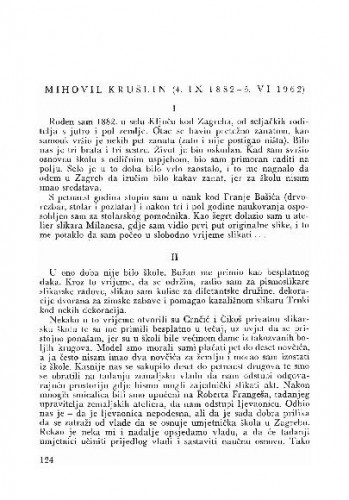 Mihovil Krušlin (4. IX 1882 - 5. VI 1962) / priredio za tisak M. Peić