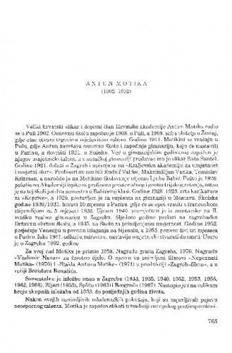Antun Motika (1902-1992) / Kruno Prijatelj